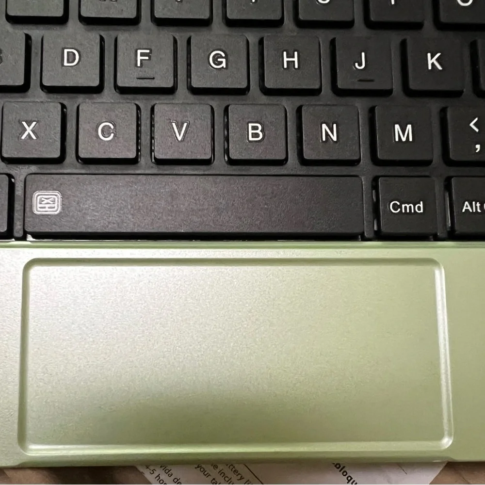 Black and Sage Green Tablet Keyboard with Compact Design